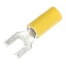 Sta-Kon® Vinyl-Insulated Fork Terminals, 12-10 AWG, #8, Yellow