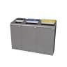 Rubbermaid Commercial, Configure, Cans, 33 gal, Metal, Gray, Rectangle, Receptacle