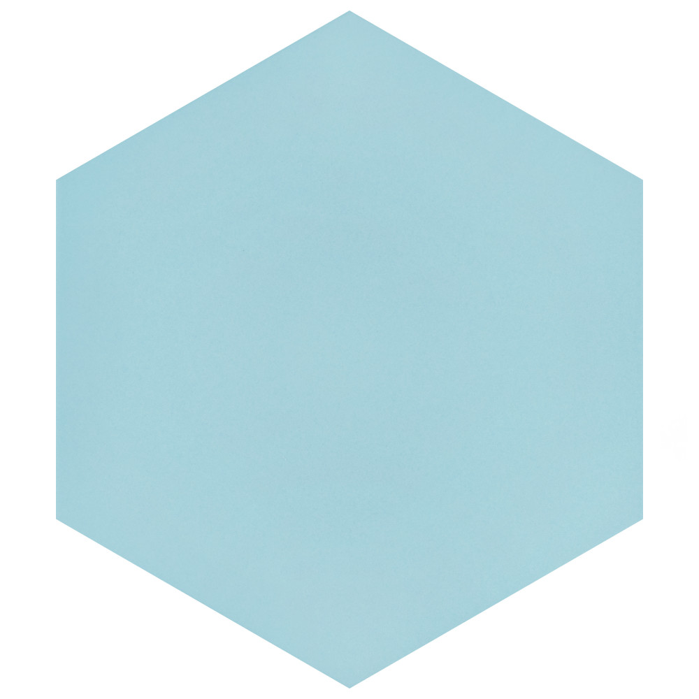Sample – Textile Basic Hex Aqua Porcelain Floor and Wall Tile