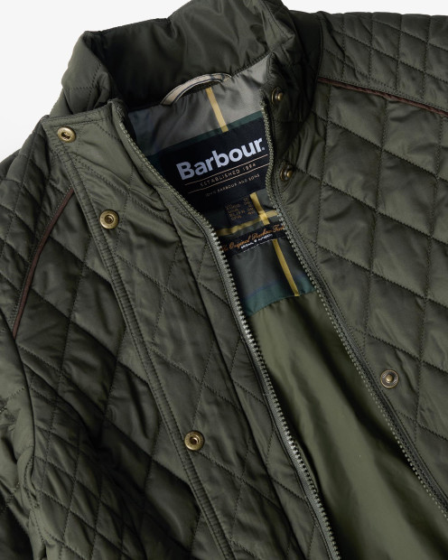 Crawford Cavalry Quilted Jacket Olive/Ancient Tartan