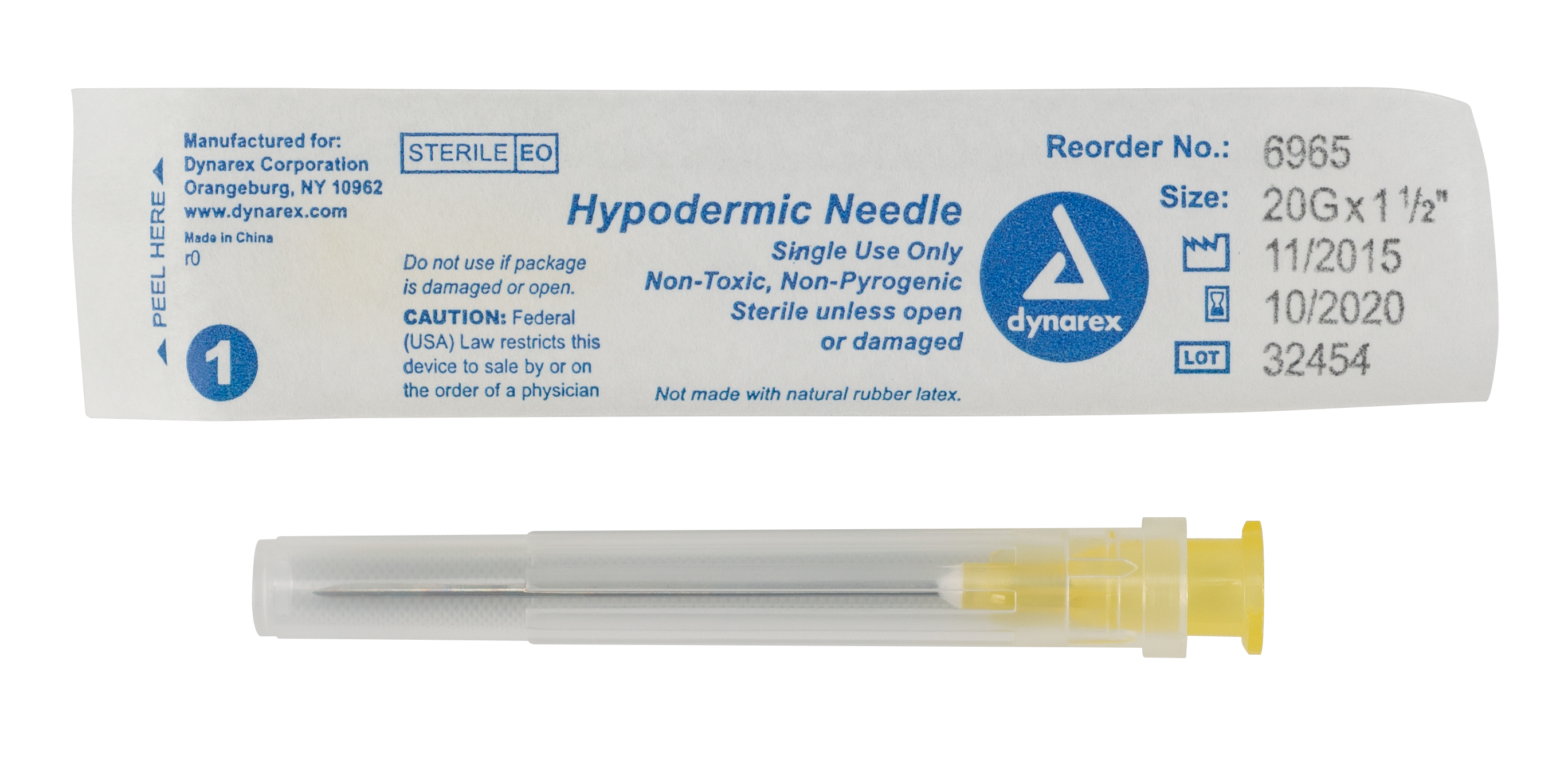 Hypodermic Needle 20G, 1 1/2