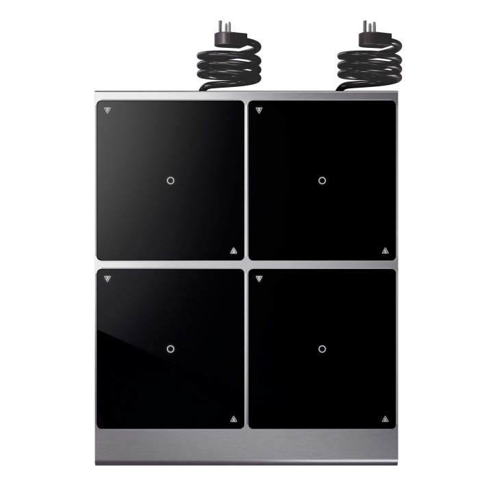 208- to 240-volt four-hob heavy-duty induction range with temperature control probe and programs