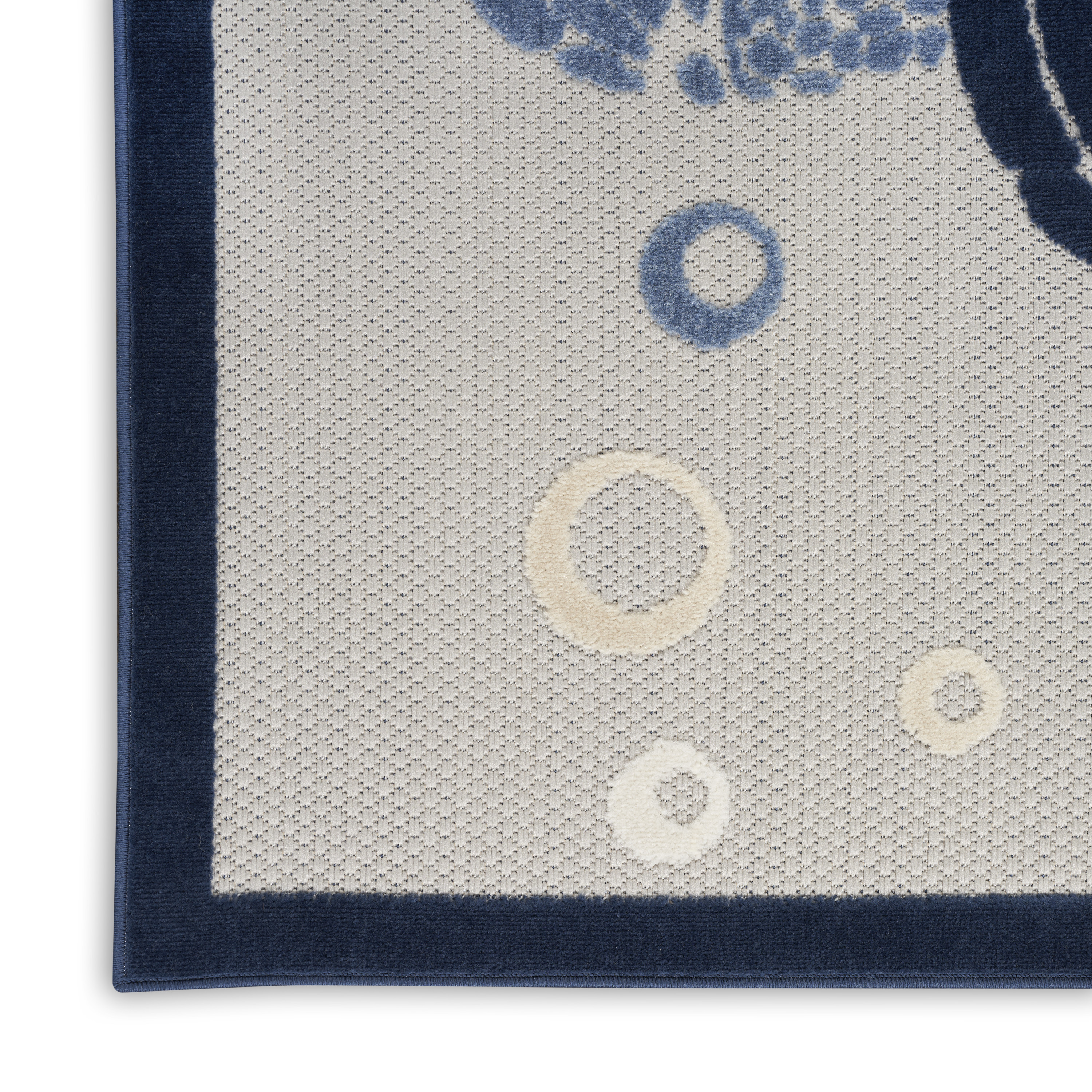 Nourison Aloha 2'3" x 8' Navy Blue Coastal, Nautical & Beach Rug