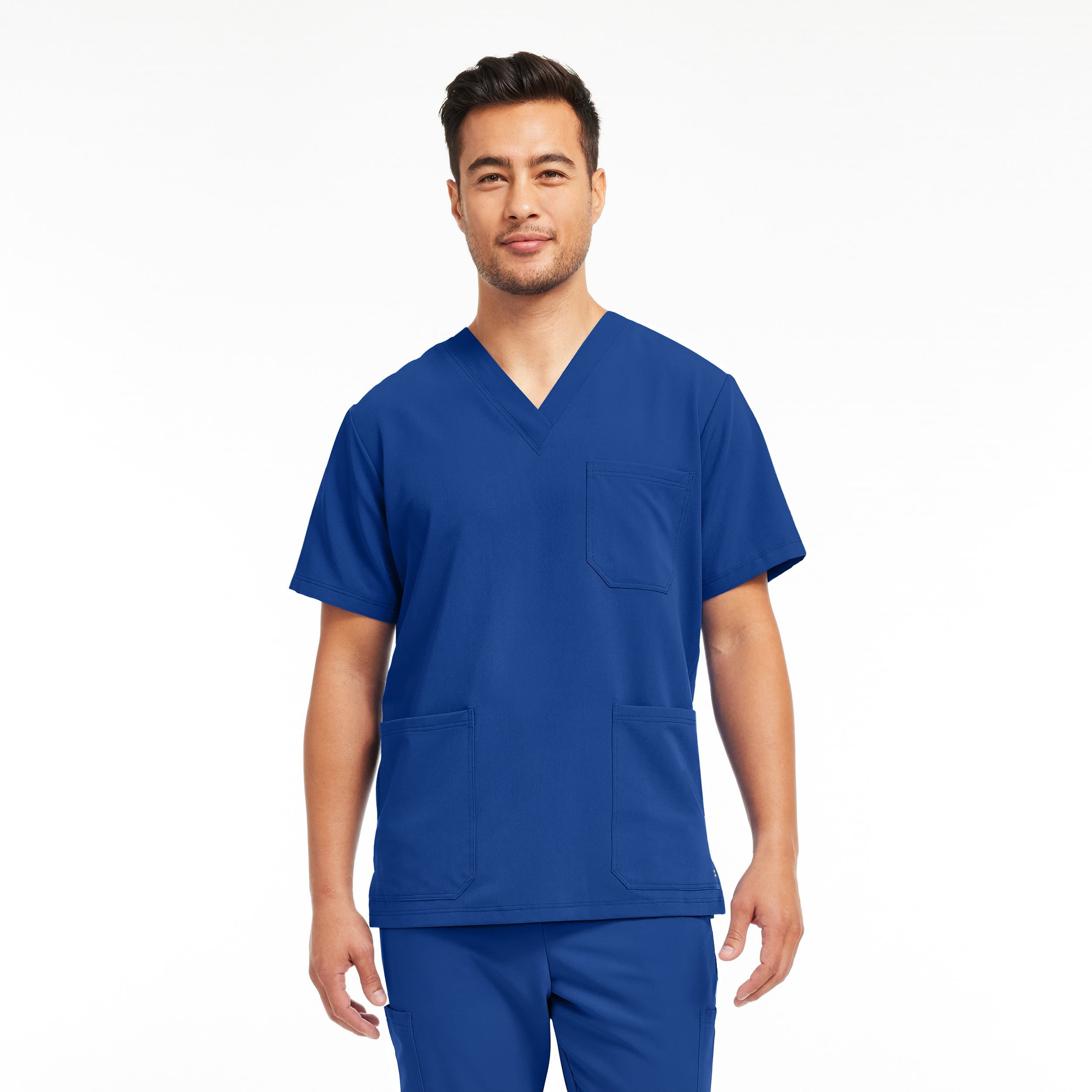 White Cross V-Tess WT149 Men&#8216;s 3 Pocket Tuckable Fade Resistant Scrub Top WSL-White Cross
