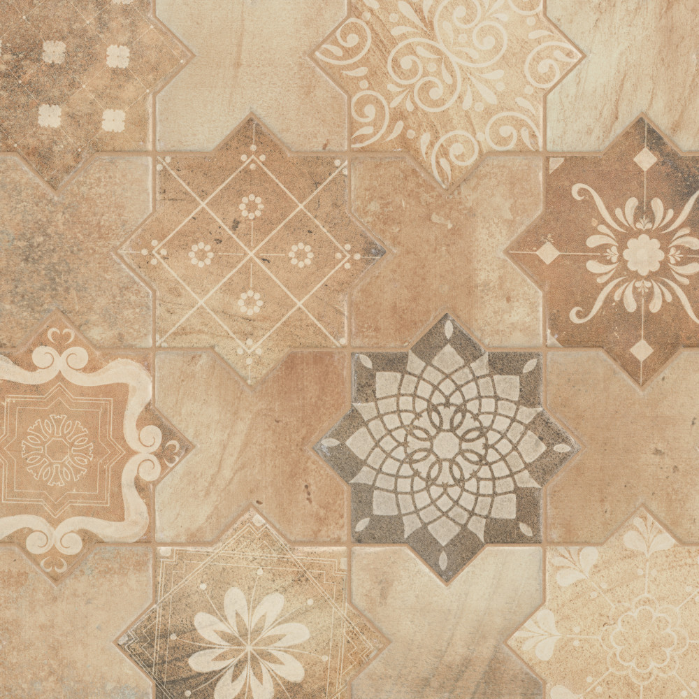 Tech Land Star Fire Temple/Cross Fire 6x12 Specialty Porcelain Floor and Wall Digital Pattern