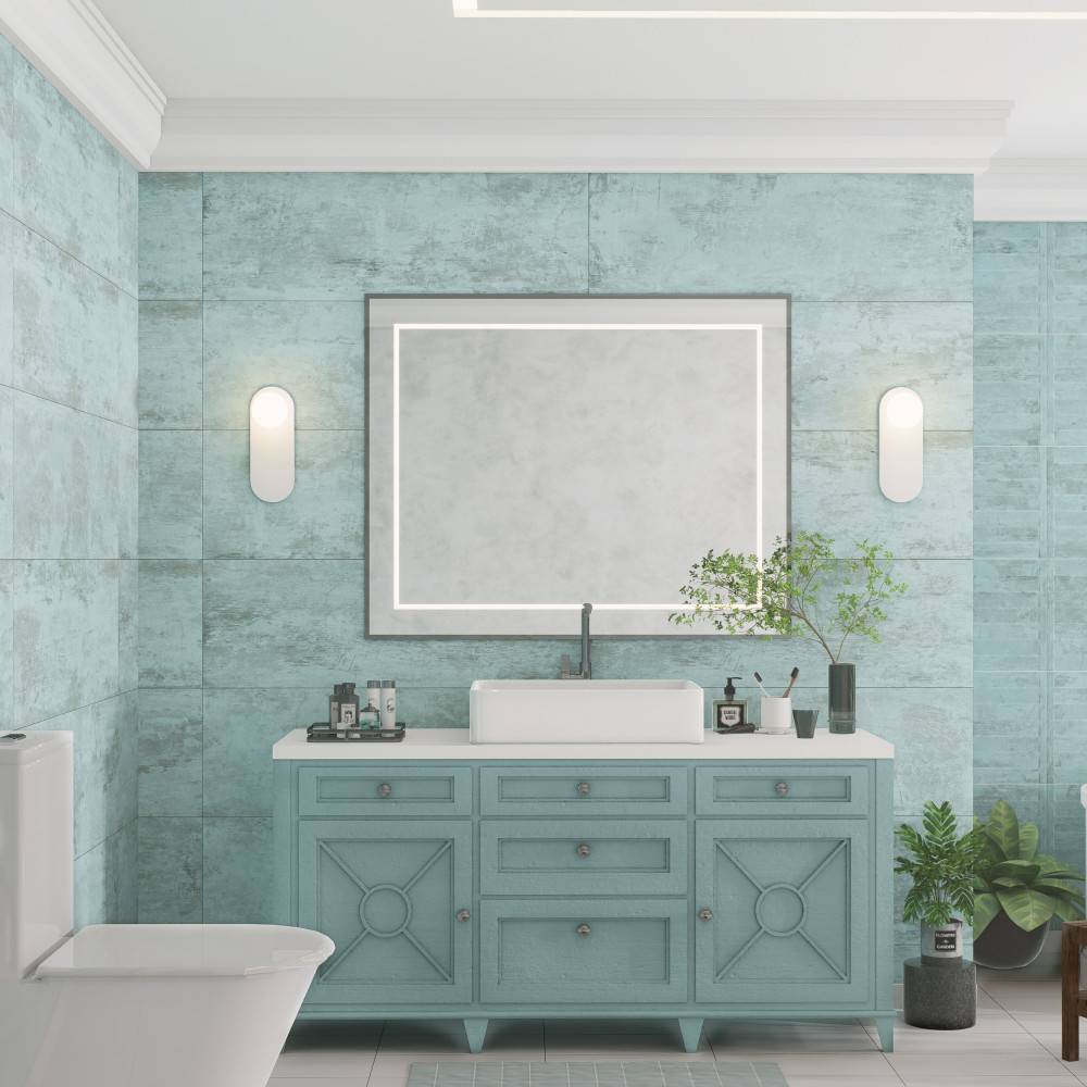 Habanera Azul 11-7/8 in. x 35-1/2 in. Ceramic Wall Tile