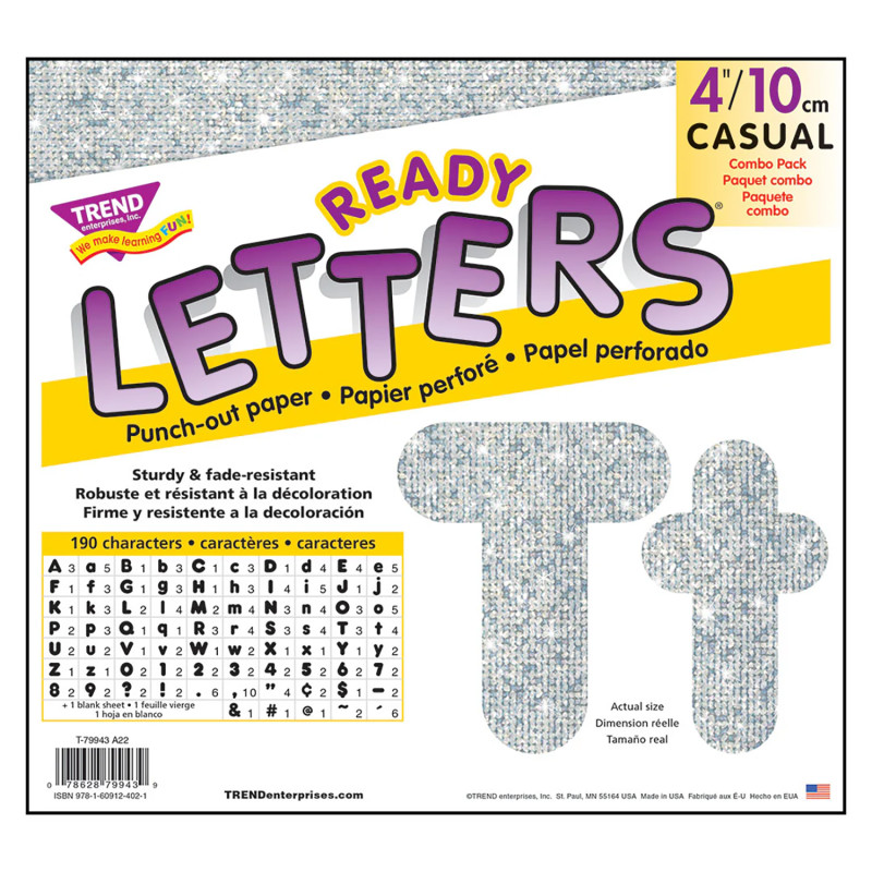 Silver Sparkle 4" Casual Combo Ready Letters®