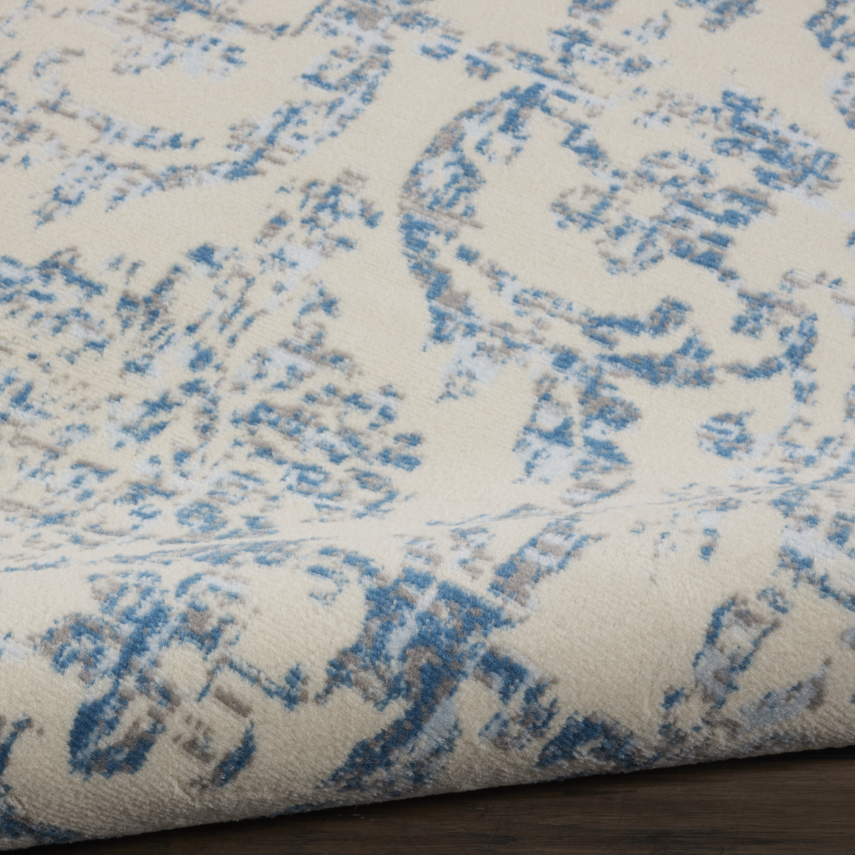 Nourison Jubilant 8' x Round Ivory Blue Vintage Indoor Rug