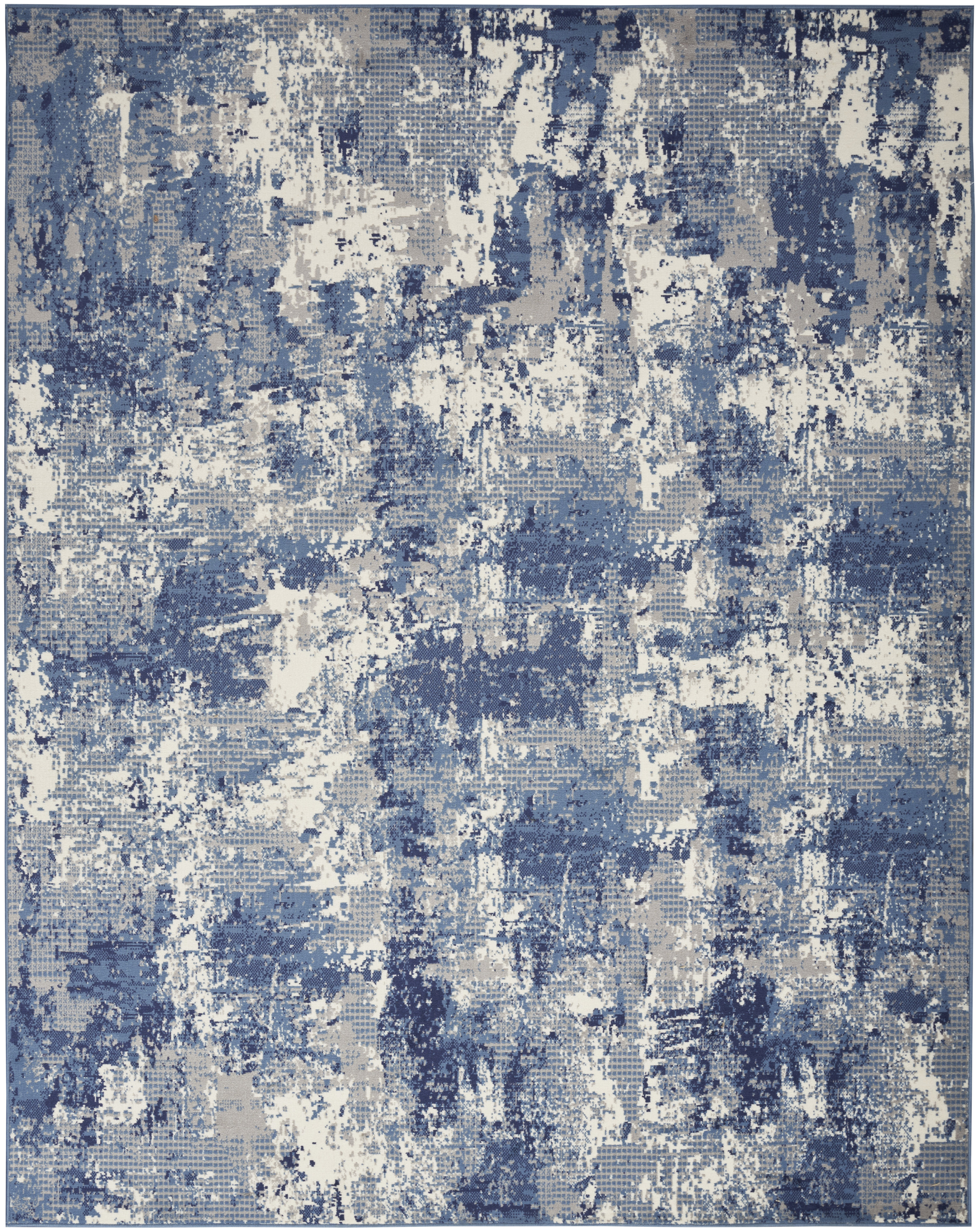 Nourison Grafix 7' x 10' Navy Blue Modern Indoor Rug