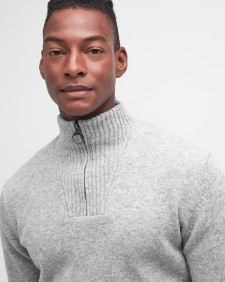 Essential Half-Zip Jumper Light Grey Marl