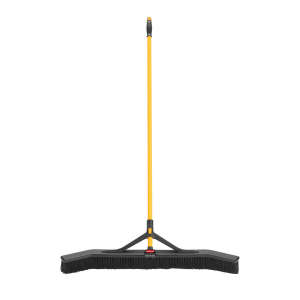 Rubbermaid Commercial, Maximizer™, 36in, Medium Push to Center Push Broom, Polypropylene Bristles, Black