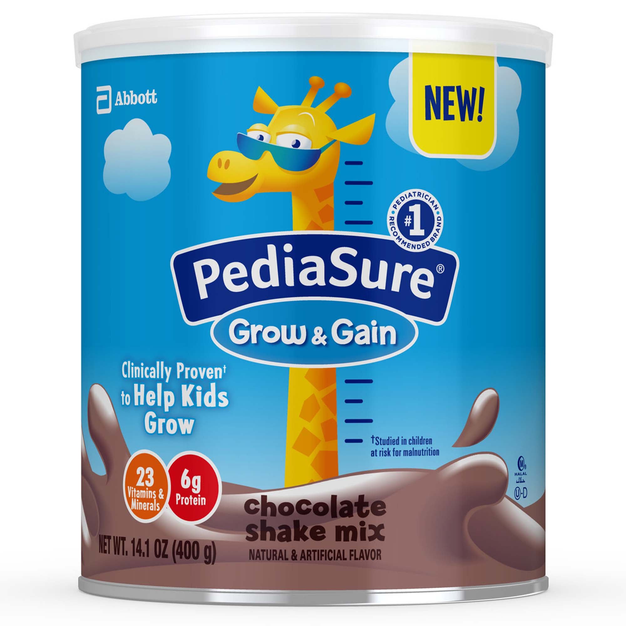 PediaSure® Grow & Gain Shake Mix, Chocolate, 14.1-ounce can