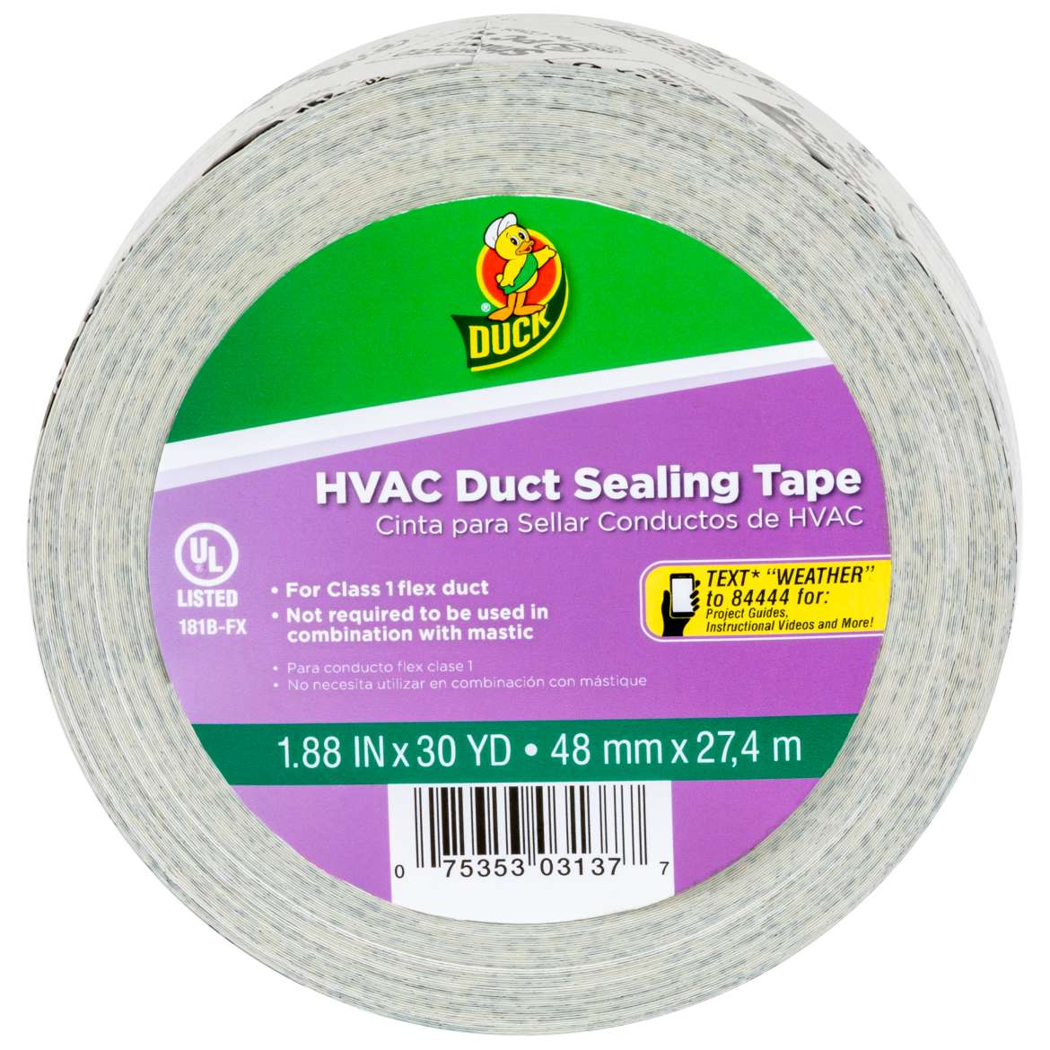 Duck® Brand HVAC Duct Sealing Tape - Silver, 1.88 in. x 30 yd.