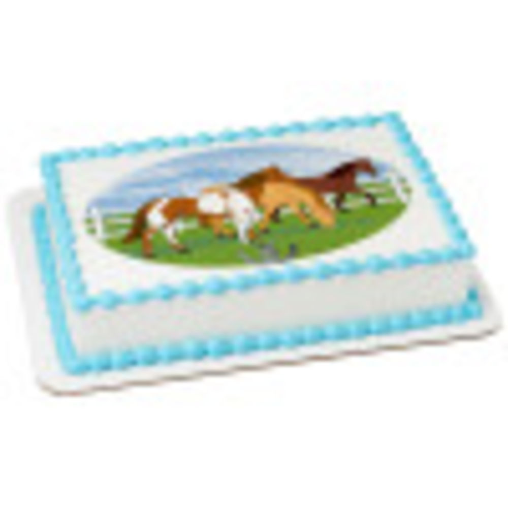 Image Cake Grazing Horses