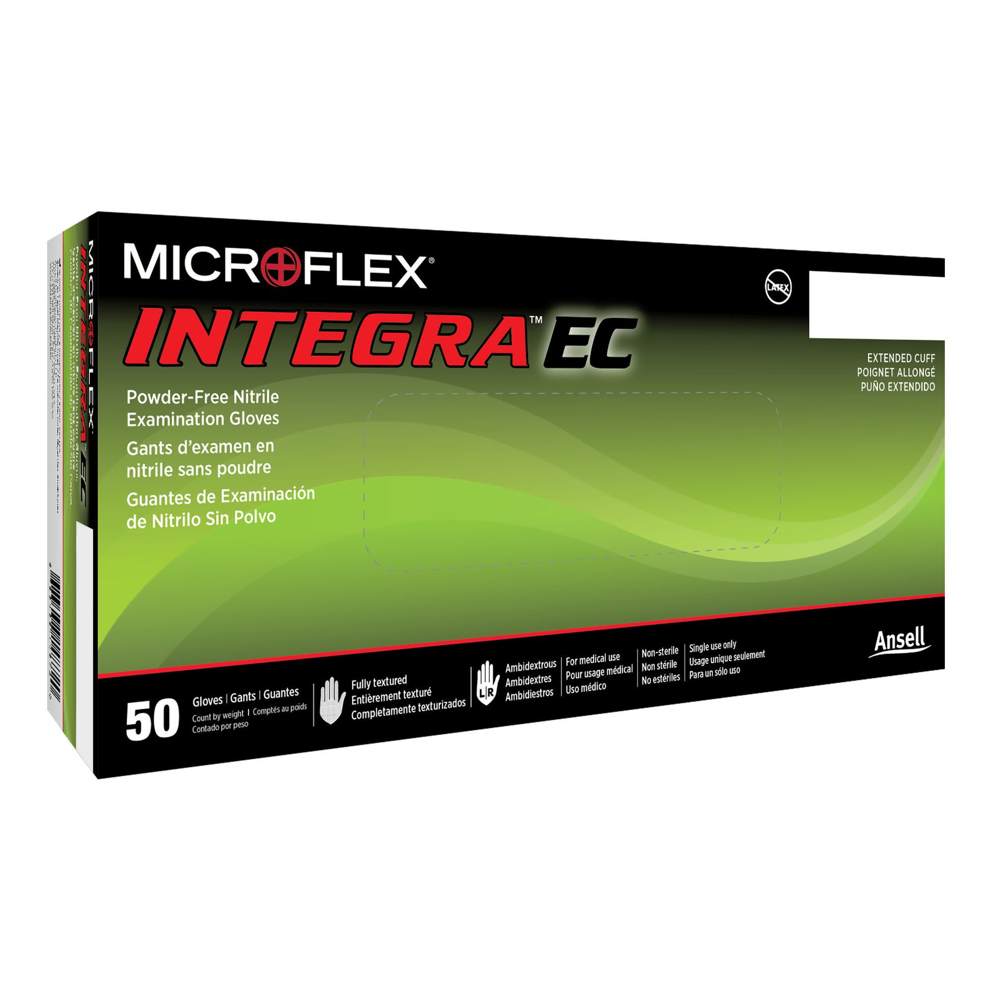 Integra® EC Nitrile Extended Cuff Length Exam Glove, Large, Blue