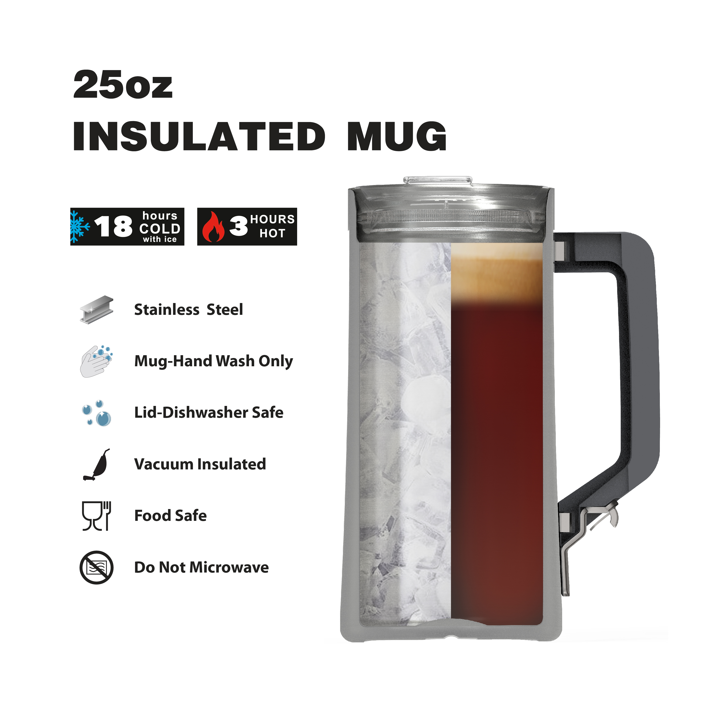 Creston 25 ounce Stainless Steel Vacuum Insulated Beer Stein, Rose Gold slideshow image 5 Creston 25 ounce Stainless Steel Vacuum Insulated Beer Stein, Rose Gold slideshow image 5
