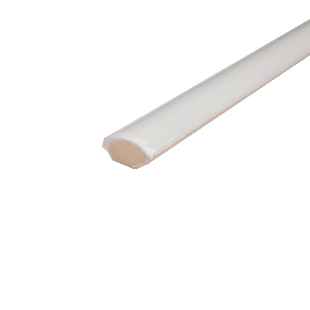 Chester Demi-Bullnose Bianco 1/2 in. x 12 in. Ceramic Wall Trim