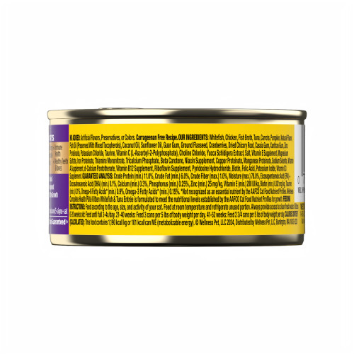 Wellness Complete Health  Kitten Pate Whitefish & Tuna Entrée Smooth Loaf back packaging