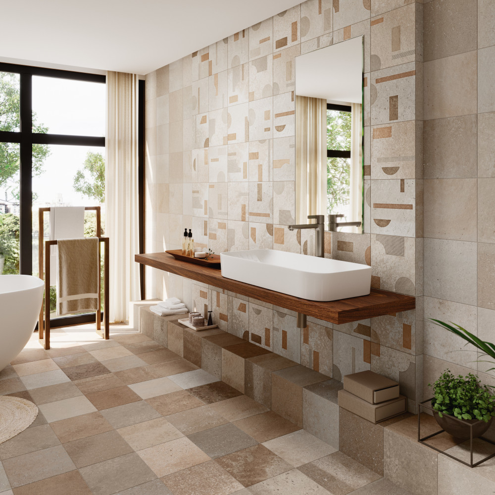 Adagio Decor Element 9-3/4 in. x 9-3/4 in. Porcelain Floor and Wall Tile