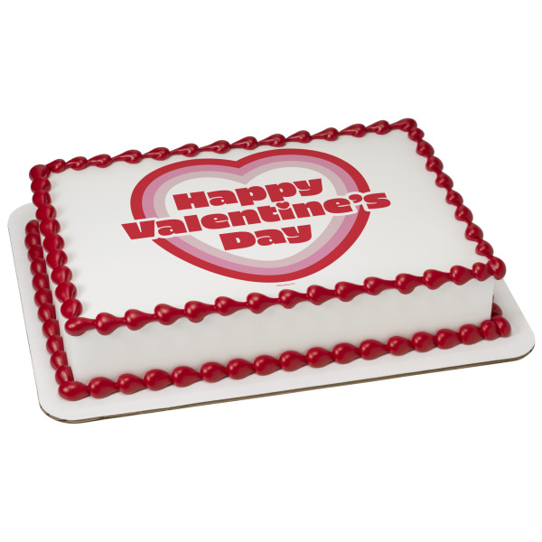 Happy Valentine's Day Heart PhotoCake® Edible Image®