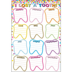 Smart Poly&trade; Chart, 13" x 19", Confetti I Lost A Tooth, w/Grommet