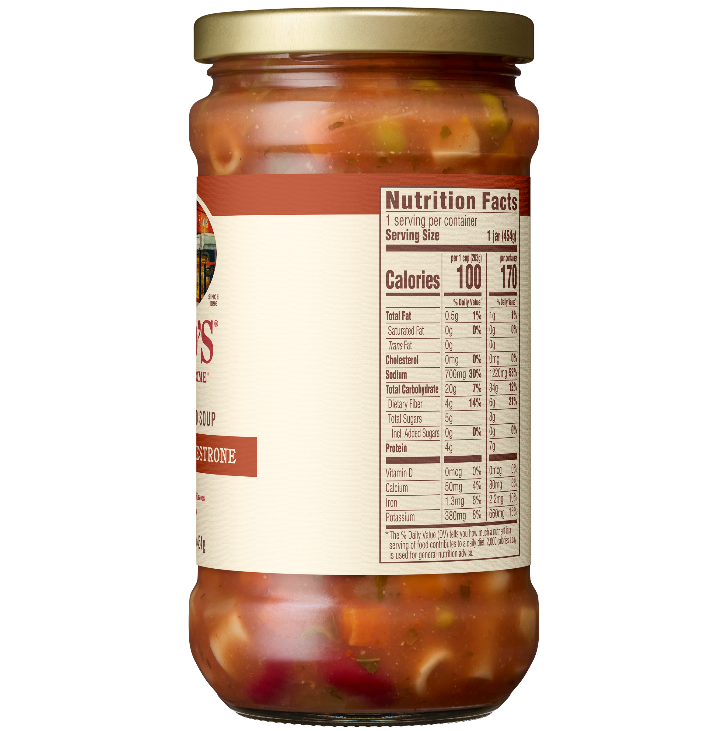 Vegetable Minestrone Soup, 16 oz - Right Image
