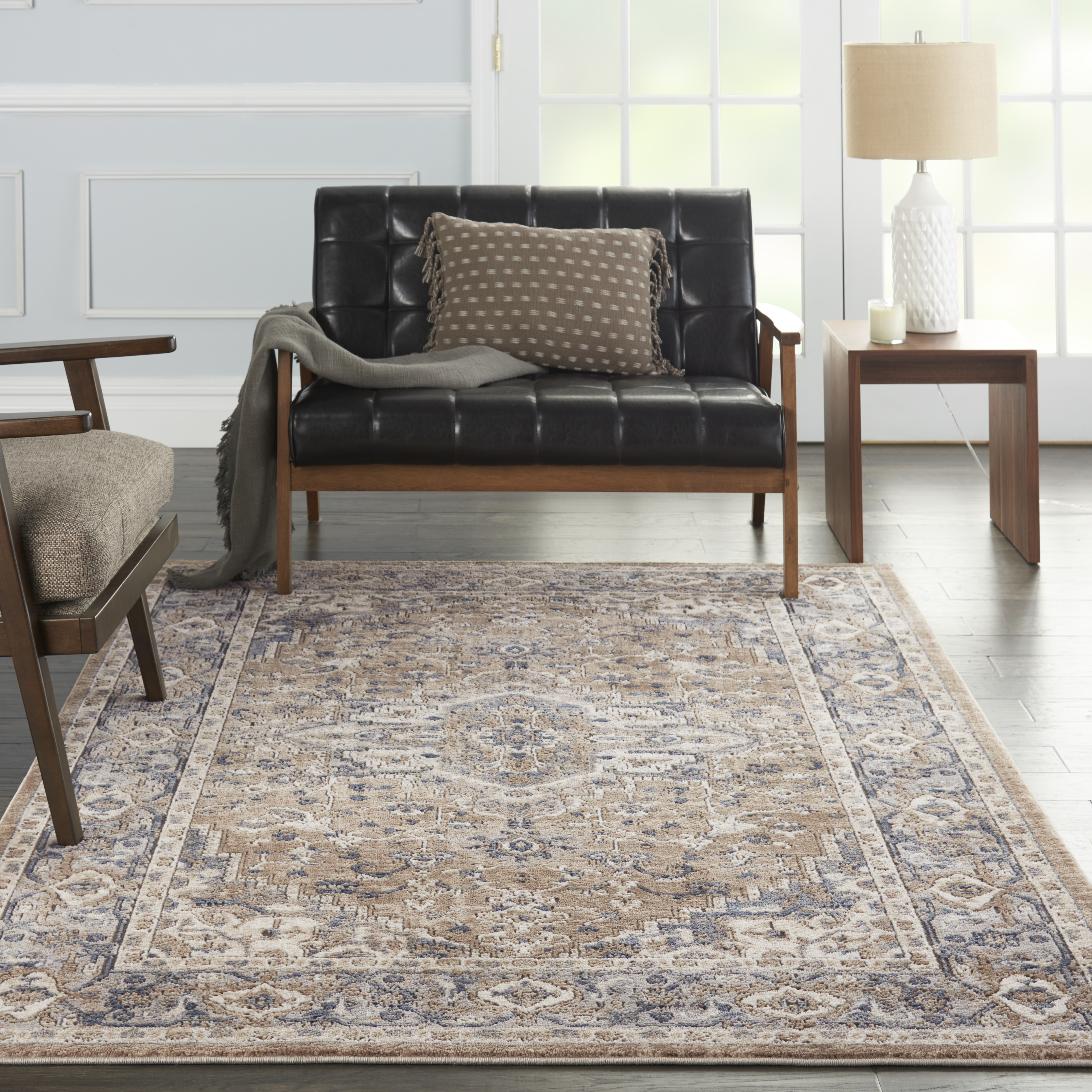 Nourison Quarry 6' x 9' Beige Grey Farmhouse Indoor Rug