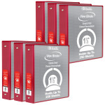 BAZIC Products&reg; 3-Ring View Binder with 2 Pockets, 1.5", Red, Pack of 6 BAZ4143-6