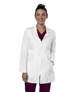 Landau ProFlex Medical Lab Coat for Women: Modern Tailored Fit, Stretch Zip Front, Adjustable Belt 3039-
