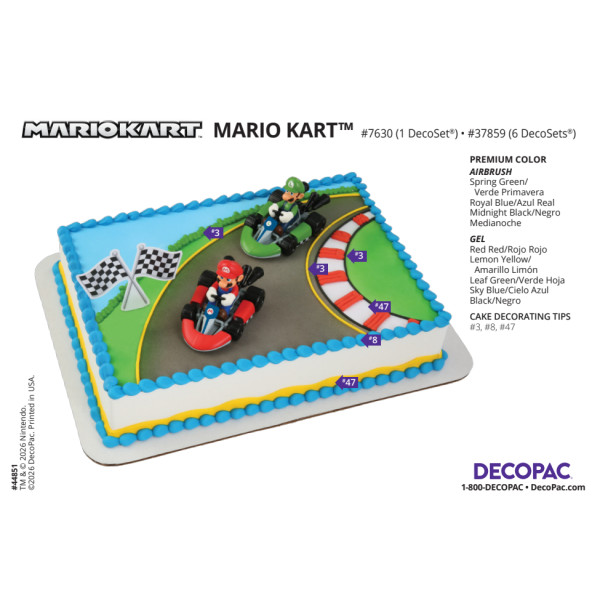 Mario Kart™ Cake Decorating Instruction Card