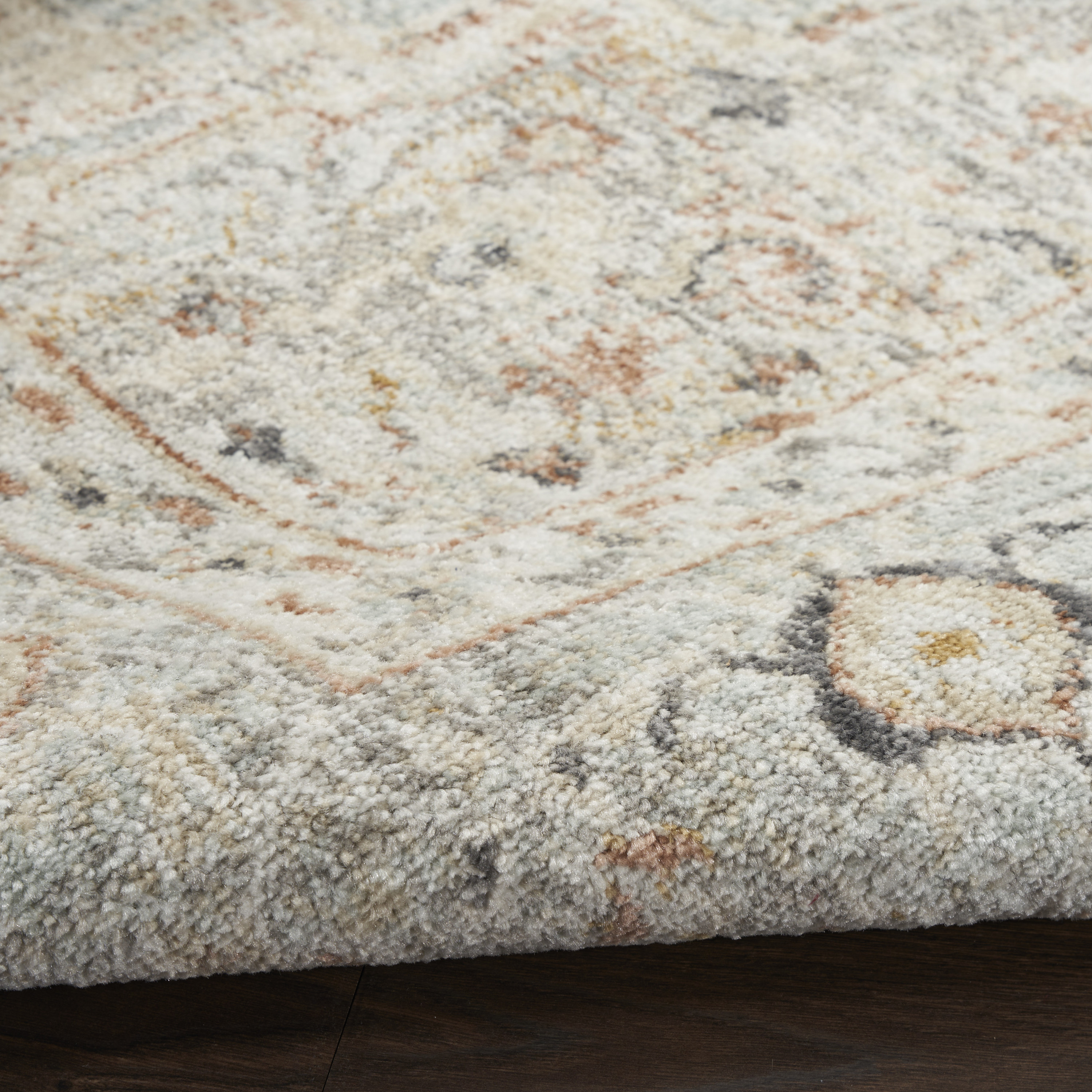 Nourison Oushak Home 2' x 4' Light Grey Vintage Indoor Rug