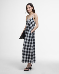 Maya Midi Dress Ecru/Black