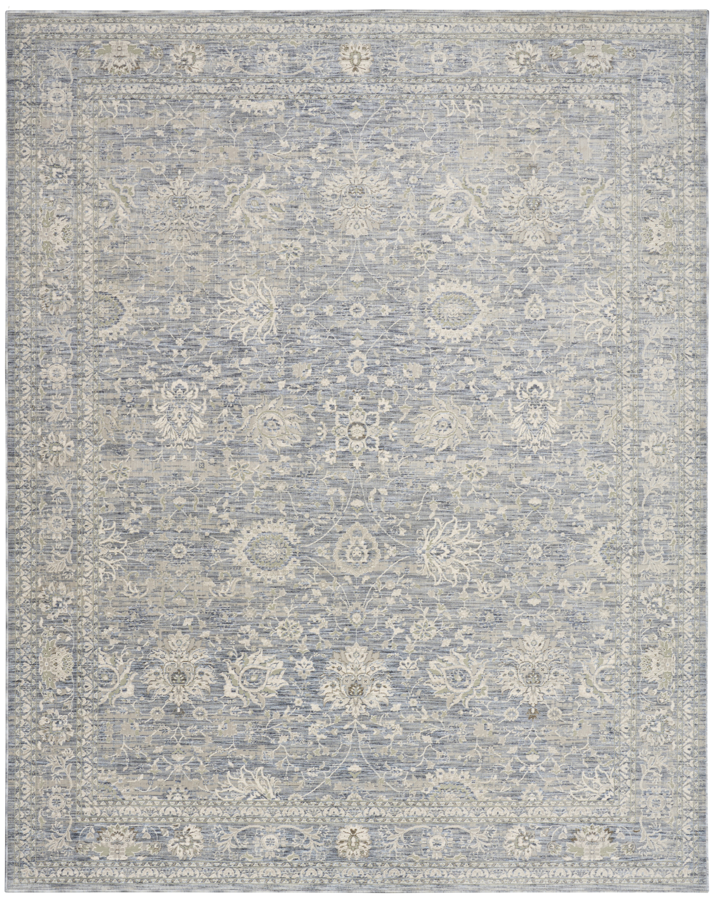 Nourison Soft Mist 9' x 12' Light Blue Vintage Indoor Rug