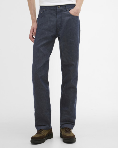 Barbour x ARKET Ocean Waxed Denim Loose Jeans Blue Denim