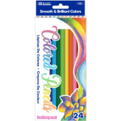 Colored Pencils, Assorted Colors, Pack of 24