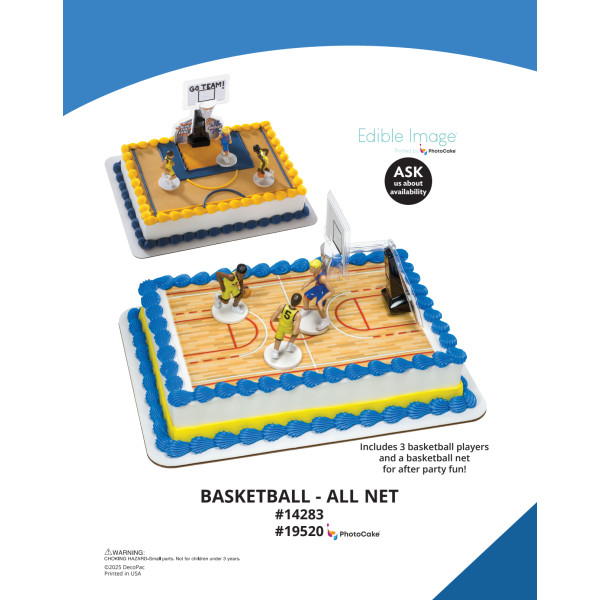 Basketball All Net The Magic of Cakes® PhotoCake® Enhanced Background and Icing Page