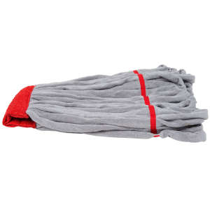 Unger, SmartColor, RoughMop Microfiber Looped-End Wet Mop Head with 6" Headband, 11 oz, Red