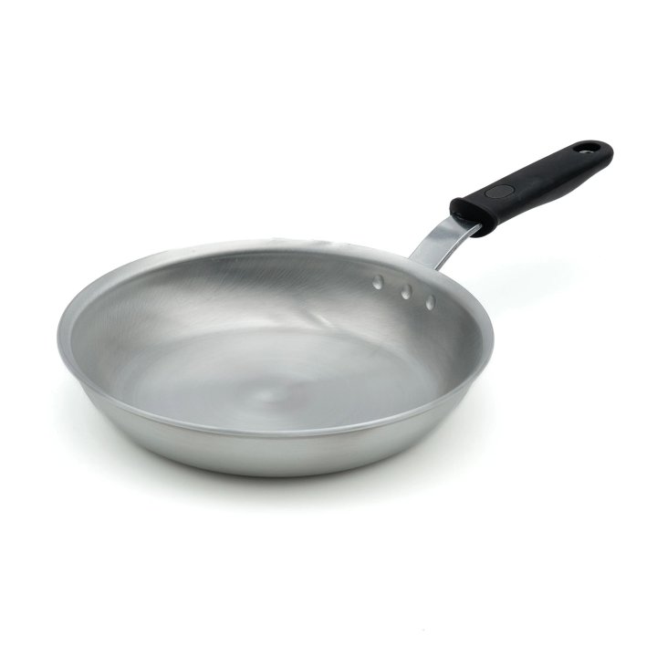 10-inch Wear-Ever® rivetless fry pan with natural finish and silicone handle