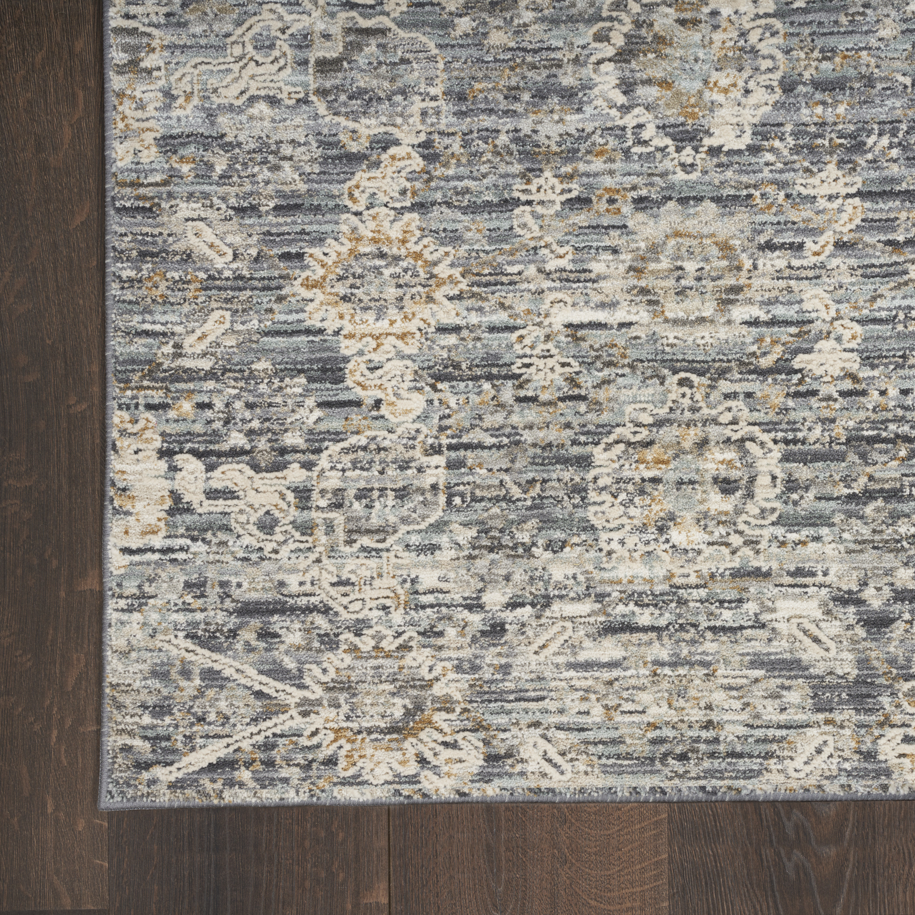 Nourison Lynx 2'3" x 10' Charcoal Vintage Indoor Rug