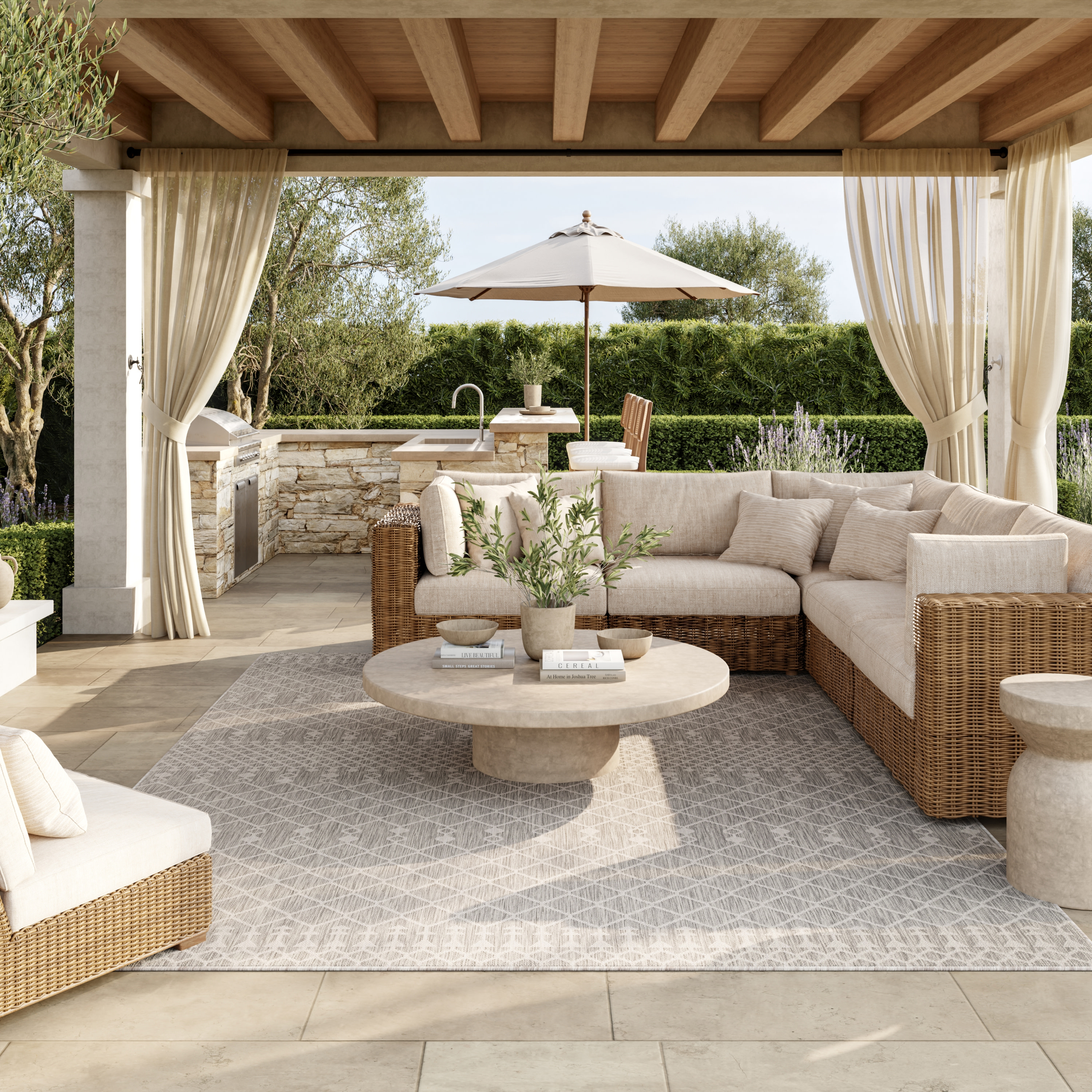 Nourison Positano 7' x 10' Light Grey Modern Rug
