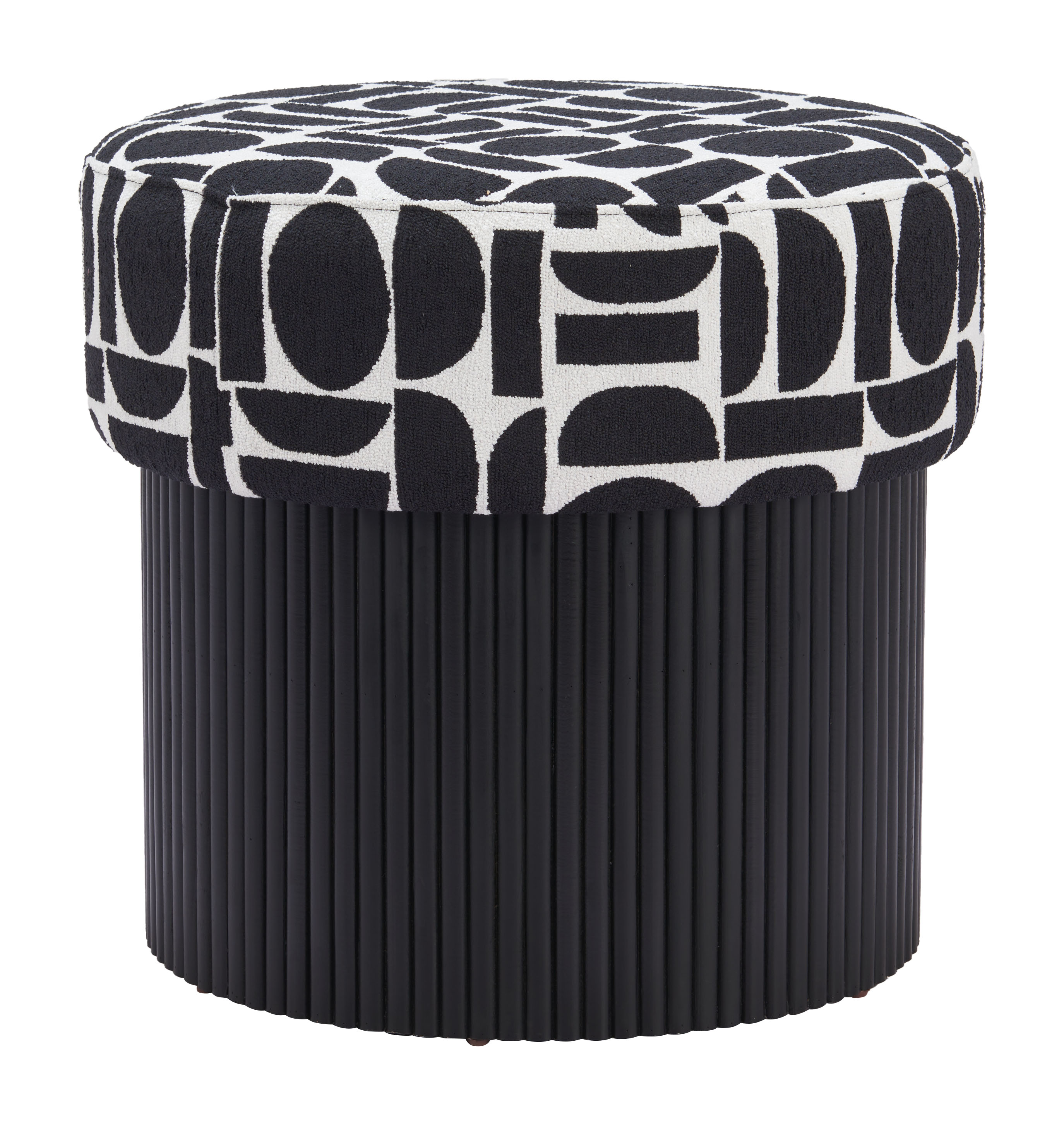 Boto Storage Ottoman Black & White product image