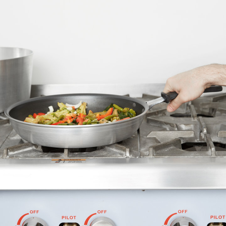12-inch Wear-Ever® aluminum fry pan with SteelCoat x3™ nonstick coating and silicone TriVent handle
