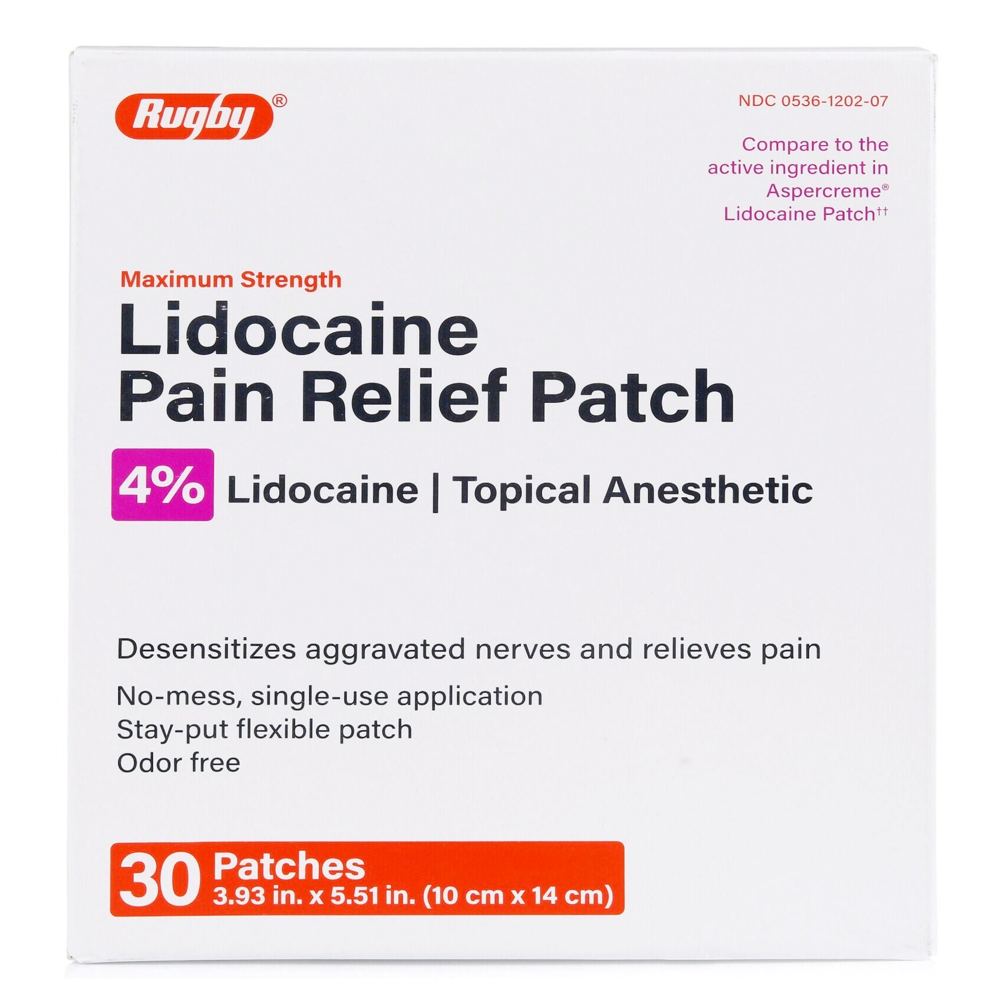 Rugby® 4% Lidocaine Pain Relief Patch
