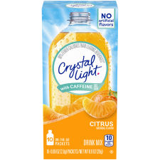 Crystal Light Citrus Drink Mix with Caffeine, 10 ct On-the-Go-Packets
