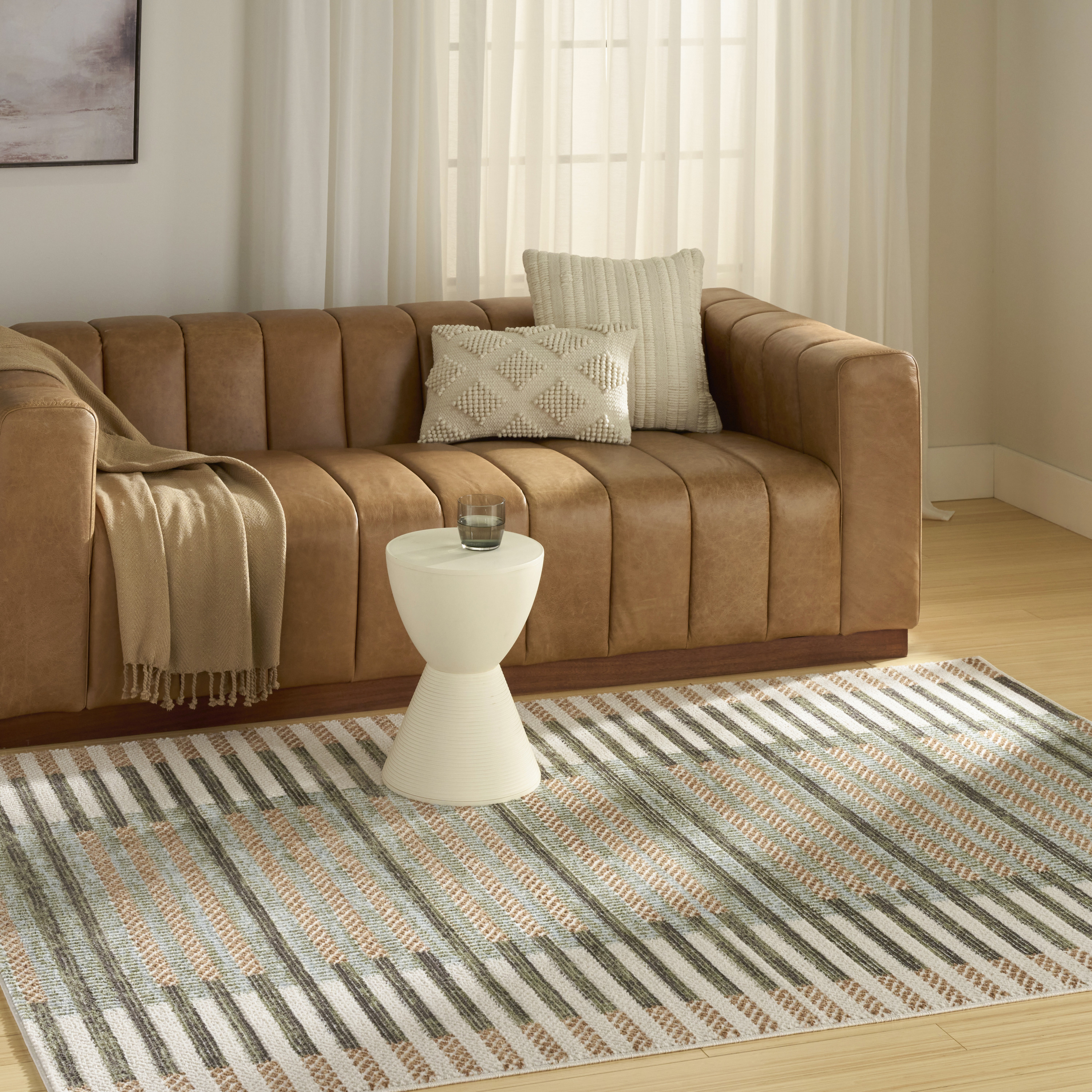 Nourison Nordic 5' x 7' Ivory Multicolor Modern Indoor Rug