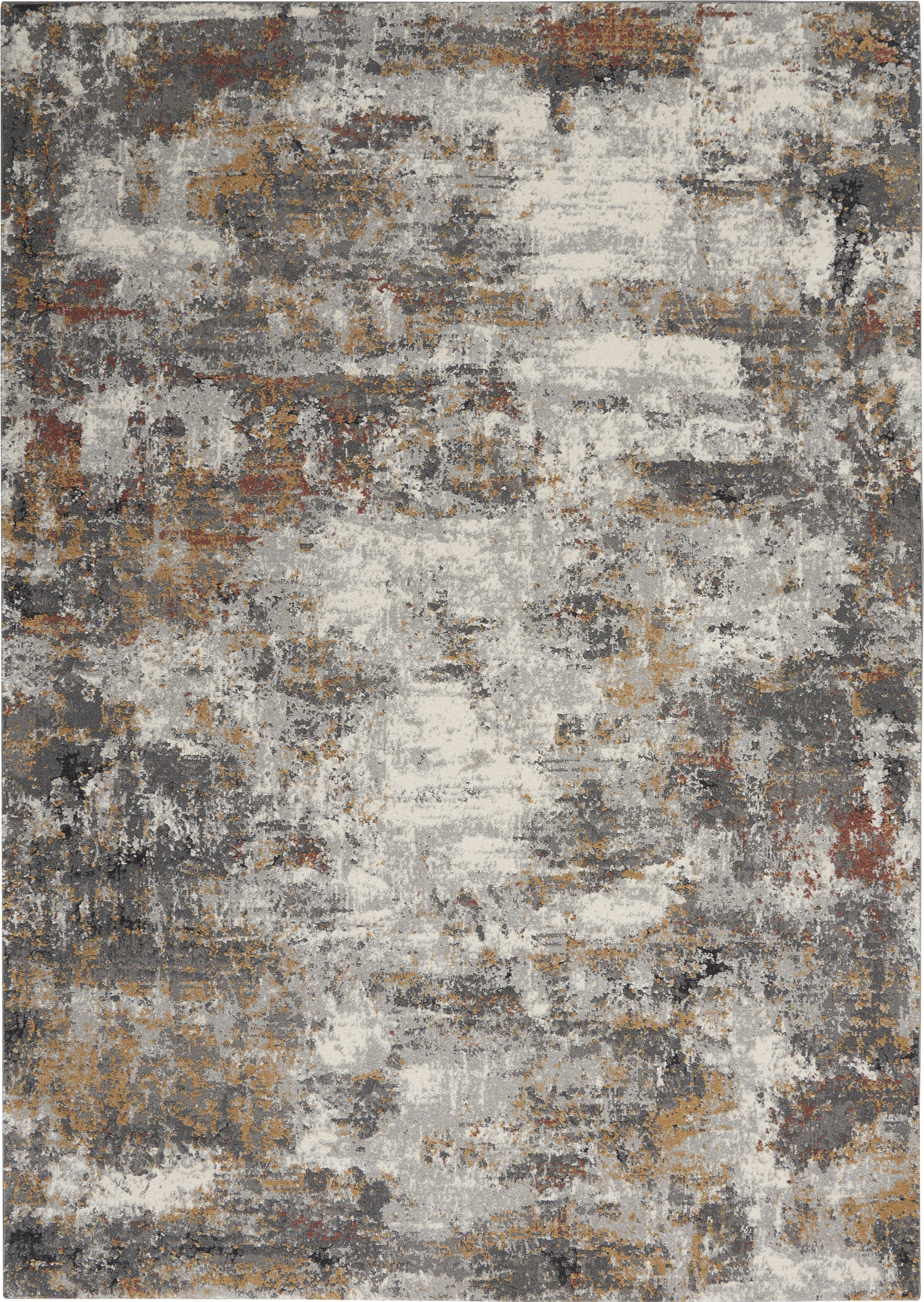 Nourison Tangra 5'3" x 7'3" Grey Multicolor Modern Indoor Rug