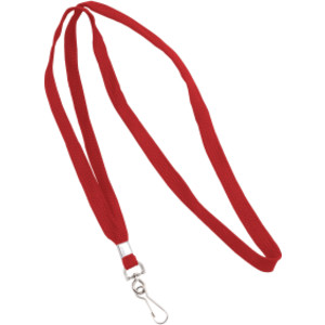 Deluxe Lanyard with J-Hook, Red, Box of 24