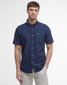 Longhall Seersucker Tailored Short-Sleeved Shirt 
