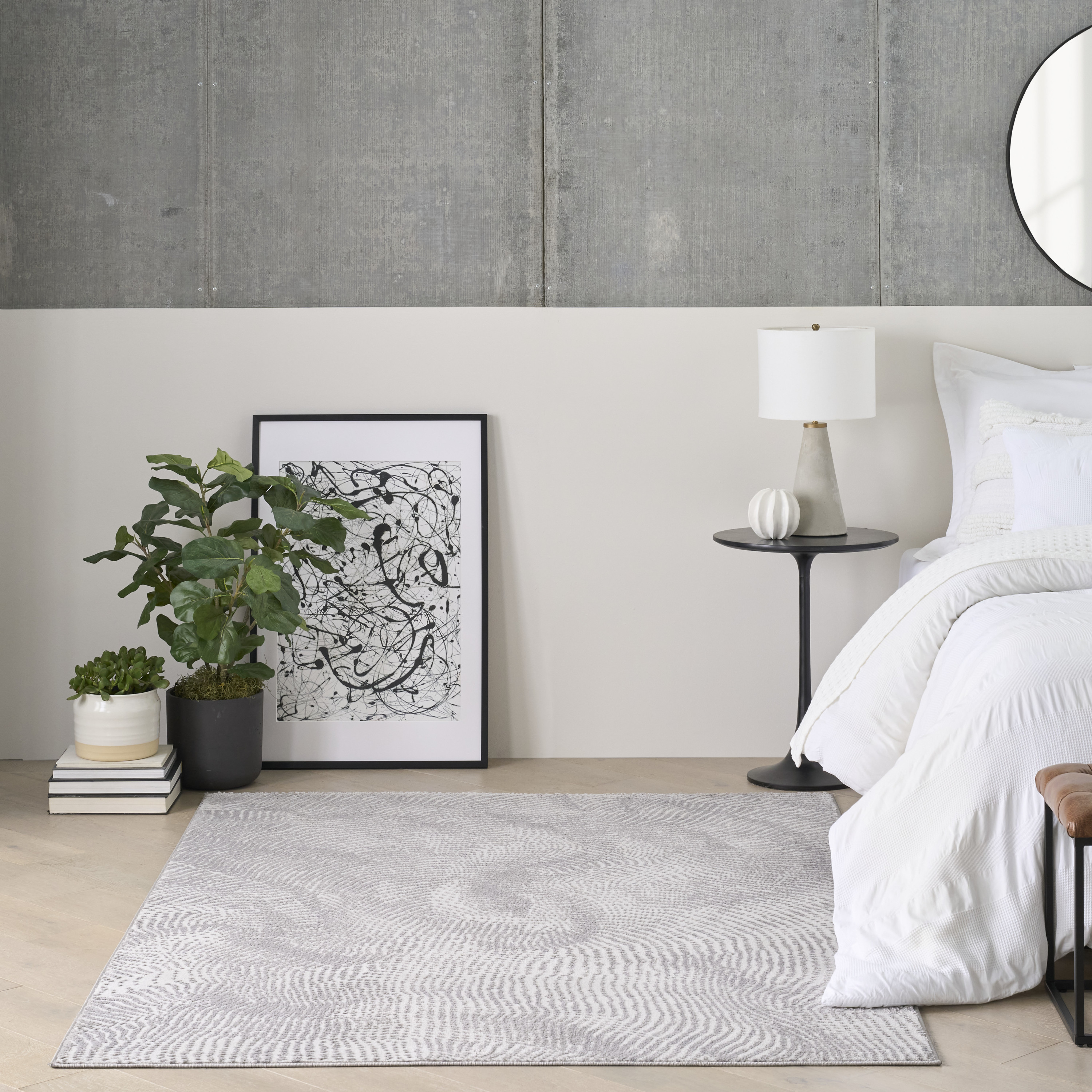 DKNY Central Park West 3'11" x 5'11" Grey Modern Indoor Rug