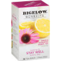Benefits Lemon and  Echinacea Herbal Tea - Case of 6 boxes - total of 108 teabags
